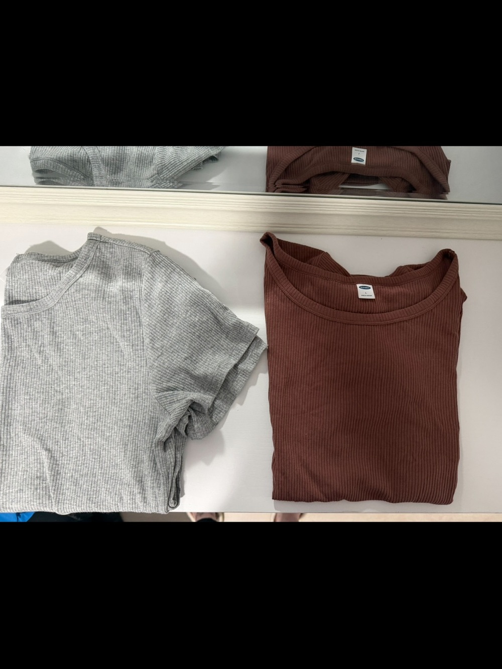 Old Navy Ribbed Crewneck Top - Mauve Brown